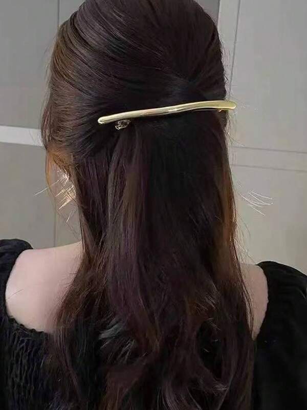 1 pieza Clip de pelo asimétrico con forma minimalista y elegante, accesorio moderno coreano para el cabello delantero/lateral para mujer, adecuado para fiestas y uso diario, pinzas para el cabello, ganchos para el cabello, clips para el cabello, pasadores para el cabello, barrettes para el cabello, pinza a presión