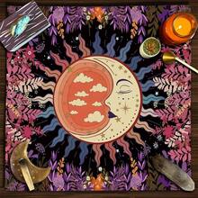 1 pieza "Geometría Sagrada" Misterioso Tapete para lectura de Tarot del Árbol de la Vida - Poliéster, tela cuadrada para adivinación brujería, apropiado para la decoración del hogar y la dormitorio, decoración de habitación y dormitorio, mantel decorativo para fiestas de poliéster