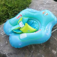 ¡El bebé nada tranquilo! Visera ajustable + Anilla de natación con triple cámara de aire | Patas 100% antideslizantes | ¡El regalo perfecto para el verano! - Azul - Ver 7