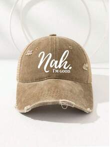 1 件男女通用字母印花做旧棒球帽、太阳帽、卡车司机帽、沙滩帽，适合休闲穿着，户外活动，如旅行、骑自行车、徒步旅行、钓鱼、海滩度假 - 彩色 - 查看 8