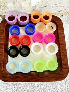 20pcs 9mm Thin Flared Silicone Ear Gauges, Punk Style Piercing Jewelry, Minimalist Fashion Ear Plugs - Speaker Silicone Ear Amplifier - View 17