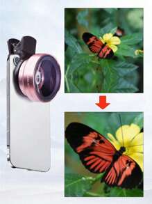 通用夹式相机镜头套件 - 0.45X 超广角 + 微距二合一镜头，兼容 和 Android 手机，非常适合夏季度假、旅行和创意摄影、手机摄影配件、智能手机外接镜头