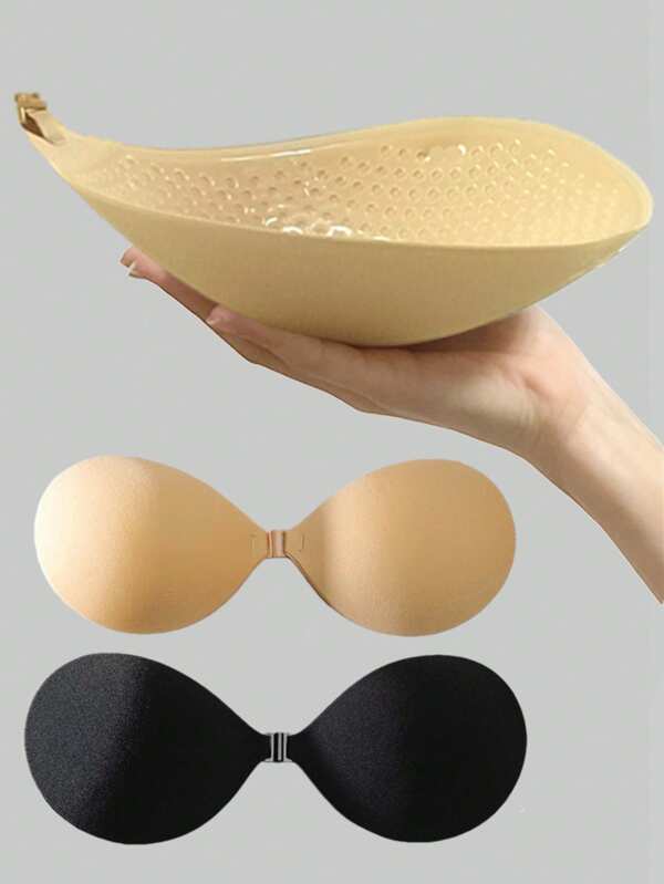 ideaCCSZ 2 Pairs Push Up Adhesive Bras C D E F Large Cup,Reusable Strapless Front Clasp Invisible Nipple Covers,Women's Underwear And Lingerie Accessories,Sticky Breast Lift Bra For Swimming For Strapless Evening Dresses