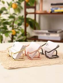 Cirelle 1 件简约铁质镂空桌面名片夹，可容纳多达 50 张卡片，适合返校、新年、圣诞节礼物、教师节礼物、拉玛桌装饰、办公室/书房用品、教师礼物、宿舍必需品