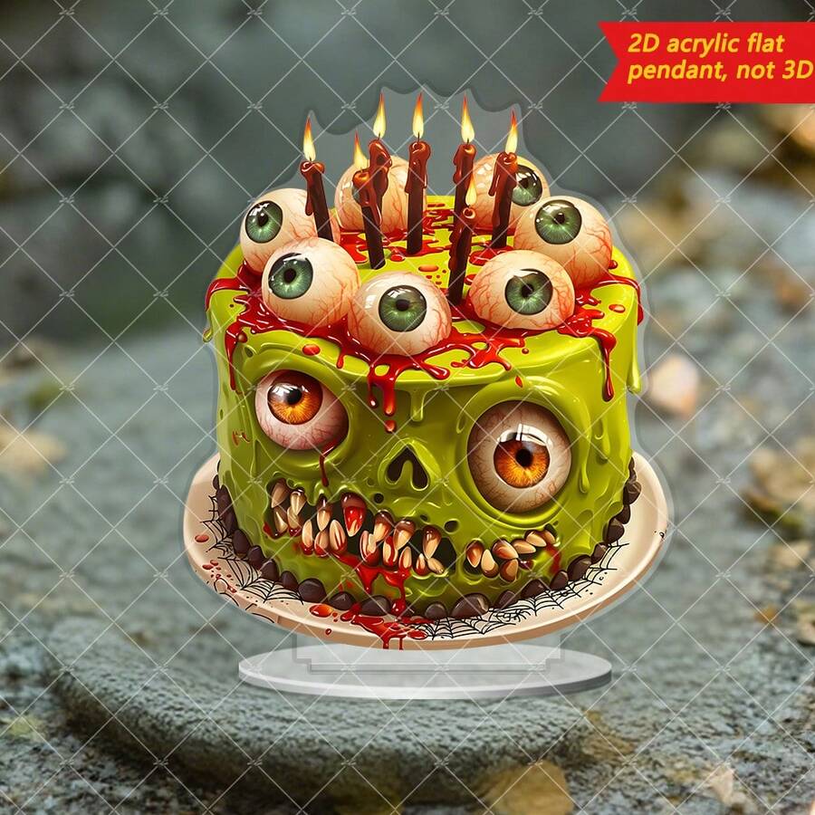 1 件血腥惊悚眼球怪兽蛋恐怖万圣节装饰道具，鬼屋风格家居桌面艺术，卧室和客厅展示窗台艺术。适用于办公室、宿舍、教室等，为您的万圣节派对提供专属惊喜礼物和氛围物品 - 彩色 - 查看 1