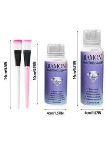 Diamond Painting Sealant Fixation Glue - Diamond Painting Puzzle Artwork Dedicated Solidifying Glue Sealant, Anti-Falling Diamond Fixative Brightening Agent, DIY Diamond Painting Tool, Brush Included