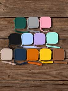 1 Piece Of Silicone Square Bag, Portable Cosmetic Bag, Change Purse, Data Cable, Jewelry Storage Bag, Lipstick Bag, Practical And Large Capacity, Can Hold Skin Care, Makeup, Toiletries, Digital Storage, Etc. Comfortable Wide Handle, Easy To Carry, Suitable For Home, Work, And Travel.