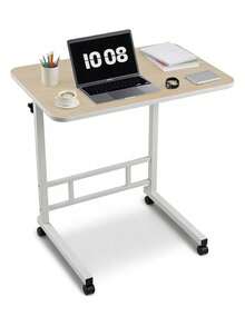 Laptop Table With Wheels And Adjustable Height/60x40x90cm - Beige - View 1