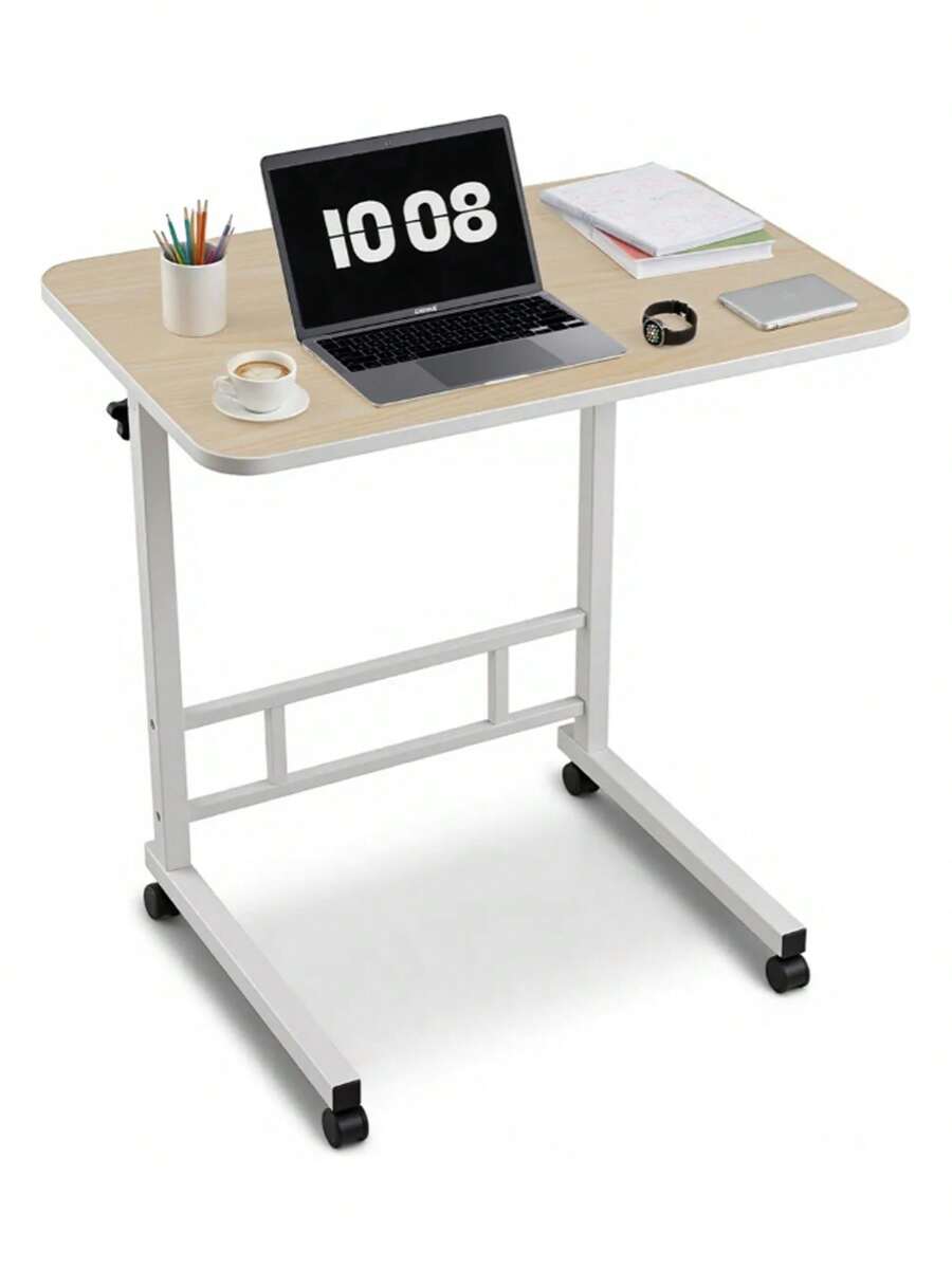 Laptop Table With Wheels And Adjustable Height/60x40x90cm - Beige - View 1