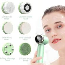 6-In-1 Facial Care System - Advanced Cleansing Technology With Spin Scrub Brush - Exfoliates, Massages For Radiant, Smooth Skin - Suitable For All Skin Types