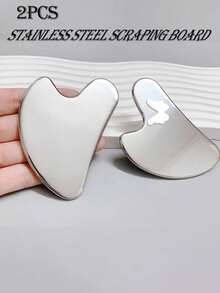Stainless Steel Gua Sha Board, Heart Shape Facial Lymphatic Massage Scraping Tool, Facial Neck Cupping Beauty Massage Board,Beauty,Skin Care Products,Spa,Self Care,Skin Care Tools,Face Care,Esthetician Supplies,Massage,Face Massage Tool,Face Roller