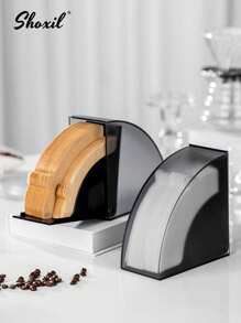 shoxil 1 个咖啡滤纸架 - 防尘储存容器，可容纳 150 个锥形过滤器 - 咖啡师级收纳盒，适用于家庭、咖啡馆和旅行