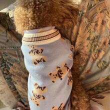 吉娃娃，宠物，猫，狗，狗衣服，幼犬，吉娃娃狗衣服，小猫用品，可爱熊图案狗狗开衫毛衣，适合中小型男孩女孩狗狗猫咪，开衫套装，狗狗冬季外套，宠物狗衣服，柔软针织服装 - 藍色 - 查看 4