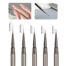 Pinceles de línea para arte de uñas, para líneas alargadas, dibujo y pintura de 6/9/12/15/18/25mm, bolígrafo de diseño de uñas, herramienta profesional de manicura, Pinceau Ongle Gel - Gris - Ver 6