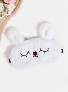 1pc Plush Bunny Eye Mask, Soft Plush Blindfold Sleep Masks, Cute Animal Rabbit Sleeping Eye Mask, Suitable For Daily Rest And Travel, Kids Eye Mask, Sleep Mask, Travel Essentials Kids