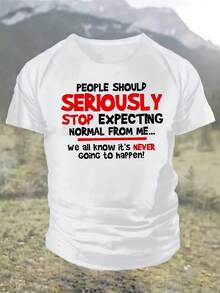 Camiseta de manga corta para hombres simple en inglés LM9U - Blanco - Ver 6