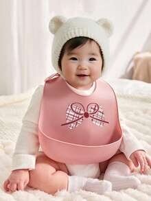 2pcs/1pc Baby Silicone Bibs - Leakproof, Stain-Resistant, Soft, Adjustable, Boilable, Portable, With Bow & Polka Dot Patterns, Suitable For Baby Daily Use & Outings - Multicolor - View 6