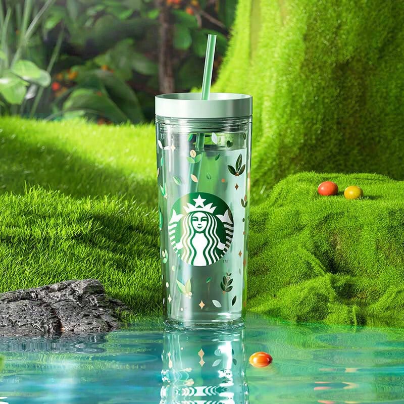 Starbucks 綠野祕境運動水杯 大廣口易清洗 車用杯座適配 健身房/辦公室高顏值水壺 男女通用 生日/情人節創意禮物