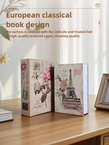 1pc Creative Book Safe Box, Book-Shaped Password Lock Home Invisible Bedside Safe, Standard Size, Medium Size, Large Size Safe Box, Realistic Simulation Small Safe Box Suitable For Office, Bedroom, Etc. - Multicolor - View 3