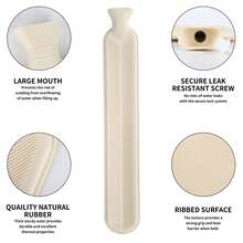 2L Bolsa de Água Quente de Natal Macia com Papai Noel e Rena, Capa de Tricô de Natal, Bolsa de Água Quente à Prova de Vazamentos para Compressas Quentes e Frias para Pescoço, Ombros, Costas e Pernas