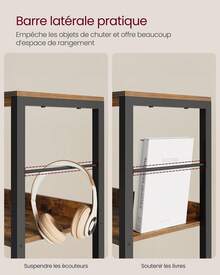 VASAGLE Bookcase - Rust Brown - View 4