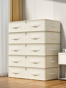 1PC White Transparent Bed Bottom Clothing Storage Bag, Foldable Portable Large Capacity Storage Bag, Blanket Storage Bag, Children's Toy Storage Bag, Shoe Storage Bag, Bedroom Bed Bottom Blanket Storage Bag, Effectively Utilizing Idle Space Under The Bed, Thick Fabric With Zipper Blanket Storage Container Bag, Suitable For Family And Dormitory Storage And Organizing Accessories - White - View 6