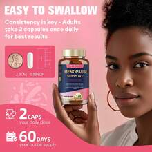 TOTARIA 40-In-1 Menopause Supplements For Women, Multibenefit & Complete Black Cohosh For Hot Flashes, Night Sweats & Hormone Balance, W/ Probiotics, DIM, Vitex, Dong Quai, Red Clover And More, 120 Vegan Caps - không có hương vị - Xem 5