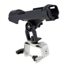 1pc 360 Degree Adjustable Fishing Rod Holder Clamp Style, Foldable Fishing Rod Stand - Black - View 5