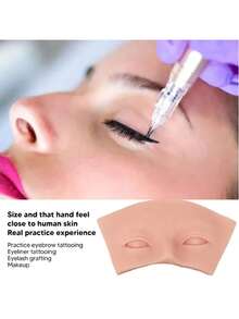 BUCICE Eyelash Extension Training Practice Eyelash Model Silicone Skin Face, Reusable 3D Practice Silicone Skin Lips Permanent Makeup Tattoo Training Makeup Tools - Multicolor - View 2