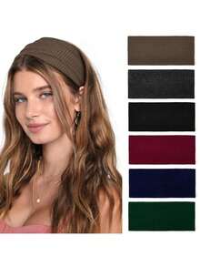 1PC Headbands For Women Wide Non Slip Boho Head Bands Elastic Thick Soft Hairbands Fashion Workout Yoga Hair Accessories Bath Sheet