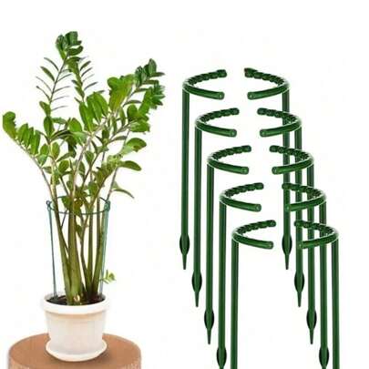 4/8pcs Garden Plant Support Stakes, Plastic Semi-Circular Cage Planters, Climbing Trellises, Peony Flower Stands