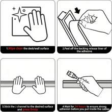 1 个 40 厘米/15.75 英寸桌下电缆管理盒，电脑桌电缆整理器，J 型插槽电缆导管，电线盖隐藏器，自粘式电线整理器电缆收纳盒，无需钻孔桌面收纳