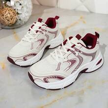 Contrast Color Mesh Sneakers, The First Choice For Comfortable Bowling Alleys, Breathable And Cushioning, Help You Throw Accurately, And Are Also Great For Daily Exercise - Red - View 3