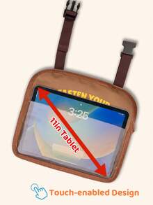 1 Pack Kids Car Backseat IPad Holder – Hands-Free Tablet Mount With Touchscreen Pockets For Healthy Viewing And Travel Entertainment - Brown - View 5