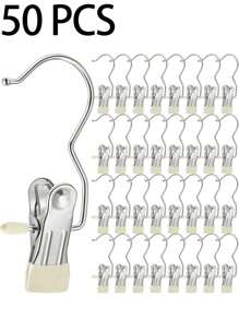10/30/40 Pieces Of Stainless Steel Clothes Clip, Simple Stainless Steel Hook Clip,Stainless Steel Clips,Back To School Must Haves,Laundry Pegs With Hooks,(Coat) Hanger,Interior ,Portable Hanging Clothes Clip, Wardrobe Storage Racks, Clothes Hangers Easter Decorations, Mother's Day Clothing Spring Decorations, Holiday Decorations,Hanger Dress Pants Shoes Jeans Boots Skirt