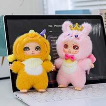 Soft Anime Doll Keychain With Vinyl Head - Cute Cartoon Clip-On Toy For Backpack, Purse, Keys - Durable Polyester & Plastic, Pink, Yellow, Red, Green - Fun Mini Gift For Kids, Friends, Party Favors (14+) - Multicolor - View 5