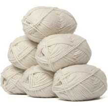 6 Rollen weiche Milchbaumwoll Garn Skeins je 25 Gramm Milchgarn zum Häkeln & Stricken, einfarbige Strickgarne zum Weben von Garn, gehäkeltes Garn Bastelmaterial für DIY Handwerke, Spinnen