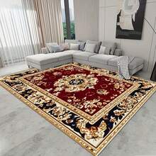 1PC 3.1'x2', 8.4'x6' Modern Vintage Stripe Print Low Pile Rug, Bedroom Area Rug, Non-Slip Dot Rug, Easy To Clean, Home Decor, Room Decoration - 黑色 - 查看 4