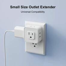 Extensor de enchufe múltiple de pared con enchufe, extensor de enchufe múltiple con salidas de 5AC, pequeño divisor de toma de corriente para viajes, hogar, oficina, dormitorio - Multicolor - Ver 1