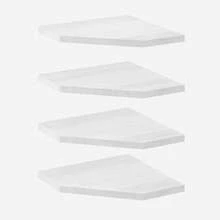 Tomnk Set Of 4/6 Floating Corner Shelves, Wall Shelves, Wall Decor, Room Decor, Rustic Wood Wall Mounted Storage & Display Shelves For Bathroom, Kitchen, Living Room & Bedroom Organization - 彩色 - 查看 12