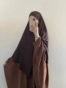 1 件优质 Hijab Khimar 和 Abaya 连衣裙，高品质 穆斯林女性祈祷头巾伊斯兰服装 Khimar - 彩色 - 查看 2