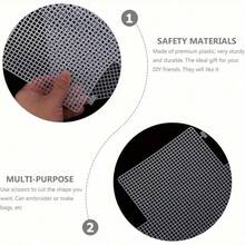 10pcs White Plastic Canvas Needlework Bed Sheets - Square Grid Embroidery & Cross-Stitch Mesh Mats For DIY Crafts, Bookmarks, Bags, Cups - Hand-Knitting Supplies For Beginners & Experts, Sewing Supplies - As shown - View 9