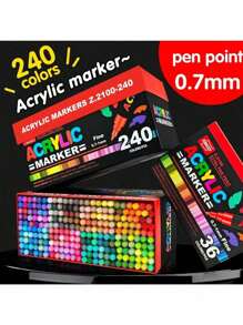 120/168 支，GUANGNA，2100 系列马克笔，DIY 手工绘画笔，适用于在陶瓷、金属、DIY 鞋子和服装、DIY 玻璃上绘画，专业艺术用途，用于学校用品，返校 - 彩色 - 查看 7