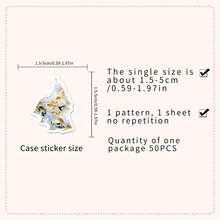 50pcs Korean Healing Dreamy Minimalist Goldfish Doodle INS Style Stationery Tissue Box Envelope Decorative Stickers - Multicolor - View 3