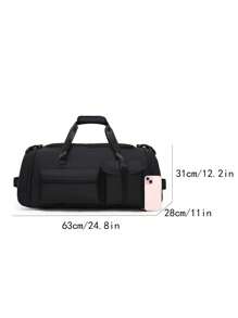 Dry And Wet Separation, Independent Shoe Compartment, Multiple Carrying Methods, Large Capacity Sports Luggage Bag, Multi-Compartment Design, High-Density Fabric, Available In Black/Gray/Blue, Suitable For Outdoor Light Travel/Yoga Fitness Swimming/Basketball Football Tennis Skiing/Unisex