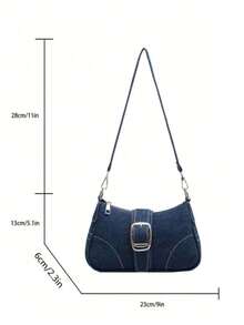 Túi đeo vai có chi tiết khóa trang trí, đường may tinh tế, dây đeo dạng xích, túi đeo vai nữ có khóa trang trí, túi hobo thời trang đường phố, bộ túi đeo chéo và ví cỡ nhỏ/trung bình, thích hợp cho mua sắm, hẹn hò, dành cho phái nữ. - Nhiều màu - Xem 4