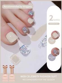 annies 10毫升夏季热销闪亮脚趾甲油亮片凝胶 2025新款冰啫喱裸色指甲油凝胶 2支装 女孩礼物美甲 - 彩色 - 查看 15