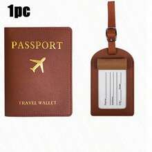 1pc PU Leather Passport Cover, Document Card Organizer Wallet,Boho Vibes - Brown - View 2