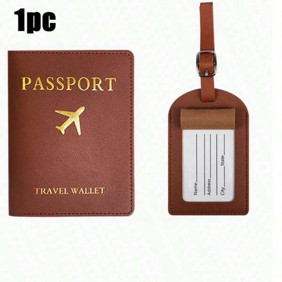 1pc PU Leather Passport Cover, Document Card Organizer Wallet,Boho Vibes