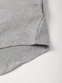 1 Set Men's Sports Casual Tank Top Outfit, Solid Color Summer Sleeveless Tank Top And Super Short Hot Pants, Suitable For Street Fashion - Grey - View 7